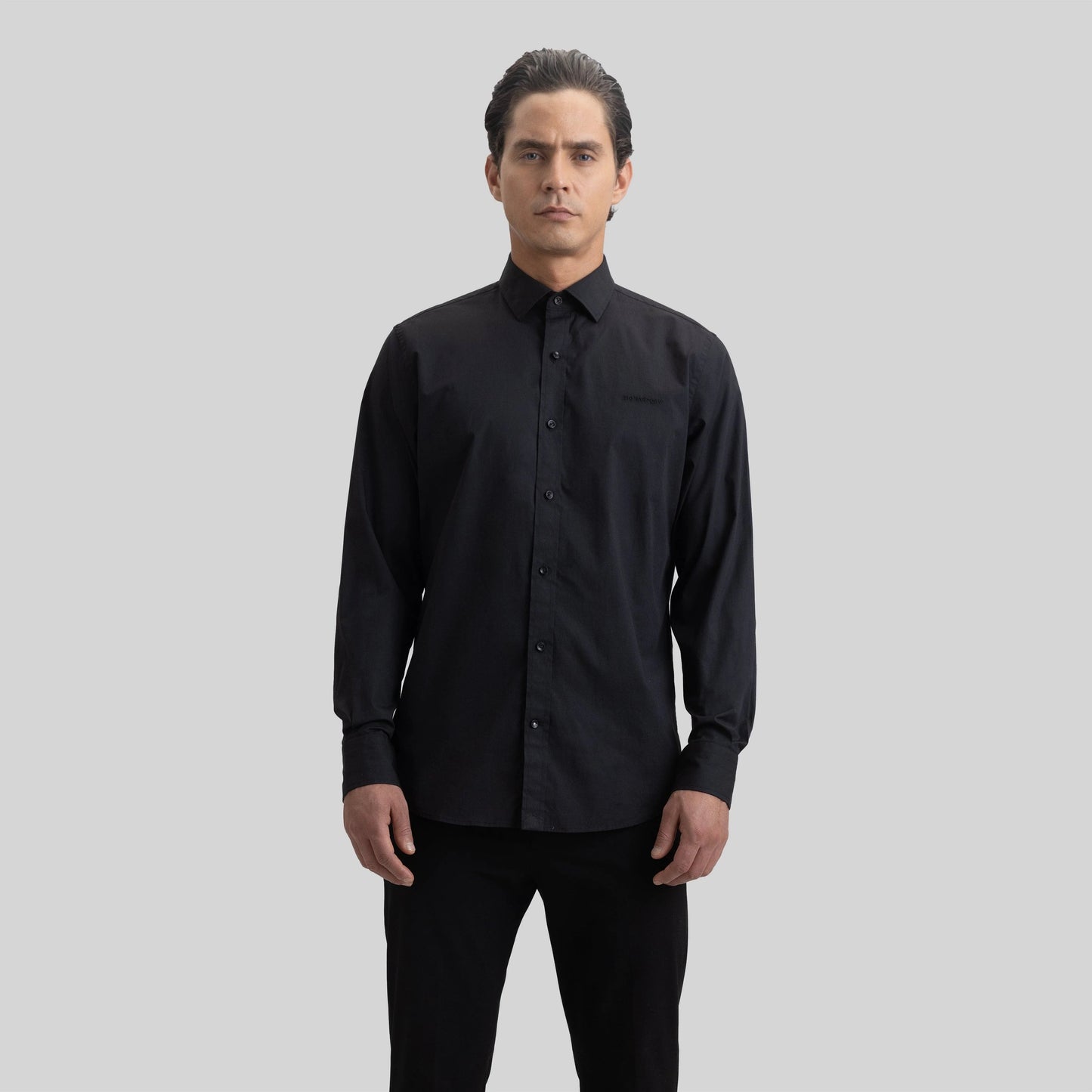 ROLLS SHIRT MEN LONG SLEEVE BLACK