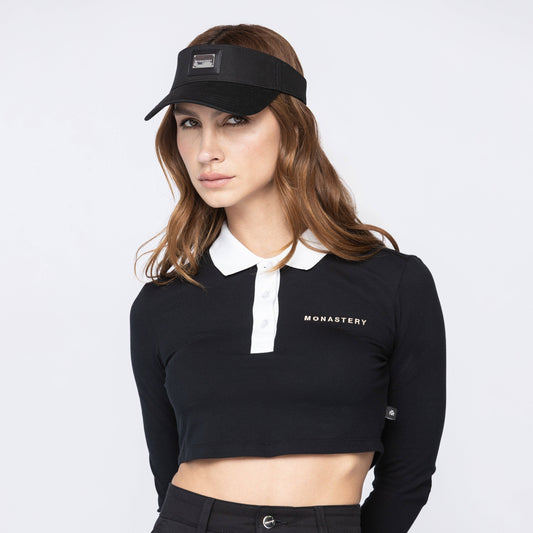 CARBY POLO CROP TOP OVERSIZE BLACK