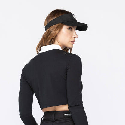 CARBY POLO CROP TOP OVERSIZE BLACK